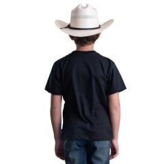 Camiseta Infantil Texas Farm Preto Petróleo Com Logo Verde Ref:CTM0001