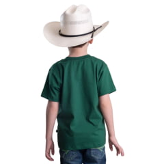 Camiseta Infantil Texas Farm Verde Bandeira Com Logo Branco Ref:CIM036/CTM029