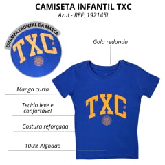 Camiseta Infantil TXC Azul Royal Classic Regular Manga Curta C/ Logo Em Laranja REF: 192145I