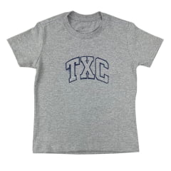 Camiseta Infantil TXC Cinza Mescla Classic Regular Manga Curta C/ Logo Azul Marinho REF: 192156I