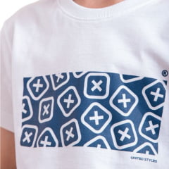 Camiseta Infantil TXC Custom Manga Curta Branca Com Estampa Azul Ref: 191900I