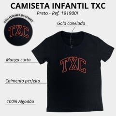 Camiseta Infantil TXC Custom Manga Curta Preto Estampado Laranja Ref: 191900I