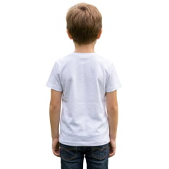 Camiseta Infantil TXC Custom Regular Meia Malha Penteada Branca Logo Preto Ref: 19737i