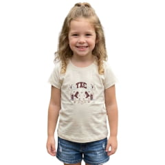 Camiseta Infantil TXC Feminina Regular Fio 30 Manga Curta Areia Estampada Ref.51369I