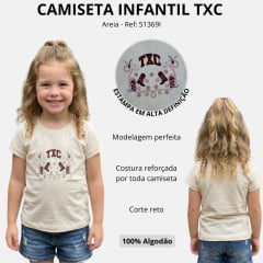 Camiseta Infantil TXC Feminina Regular Fio 30 Manga Curta Areia Estampada Ref.51369I