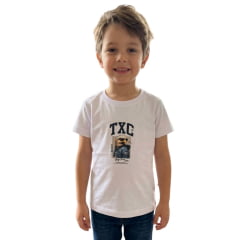 Camiseta Infantil TXC Manga Curta Regular Fio30 Branco Estampada Logo Preto Ref:195013I Camiseta Infantil TXC Manga Curta Regular Fio30 Branco Estampada Logo Preto Ref:195013I