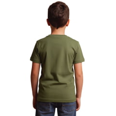 Camiseta Infantil TXC Manga Curta Regular Fio30 Verde Militar Estampada Logo Branco Ref:19742I