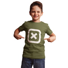 Camiseta Infantil TXC Manga Curta Regular Fio30 Verde Militar Estampada Logo Branco Ref:19742I