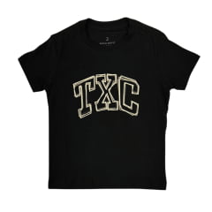 Camiseta Infantil TXC Preta Classic Regular Manga Curta Com Logo Em Branco REF: 192069I