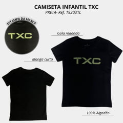 Camiseta Infantil Txc Preta Custom Estampada Ref: 192031L