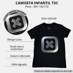 Camiseta Infantil TXC Preta Manga Curta Regular Classic Com Logo Em Crú REF: 192175I