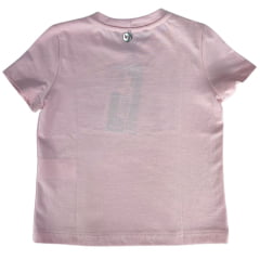 Camiseta Infantil West Dust Baby look América C/ Brilho Rosa Médio Ref:BL28652