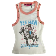 Camiseta Infantil West Dust Regata Off White Yee Haw Ref:RG29669