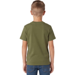 Camiseta Infantil Wrangler T-Shirt Junior Verde Militar Logo Verde Ocre REF:WMJ5630VT