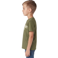 Camiseta Infantil Wrangler T-Shirt Junior Verde Militar Logo Verde Ocre REF:WMJ5630VT