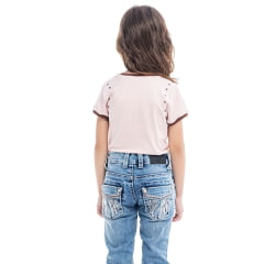 Camiseta Infantil Zenz TShirt Kids Fox Cor Rosa Com Cavalo Estampado Marrom Ref:1390