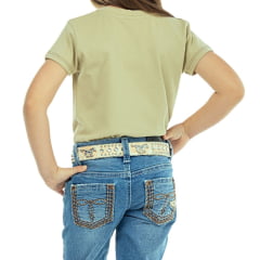 Camiseta Infantil Zenz TShirt Kids Lemonade Manga Curta Verde Com Bordados Cavalinho E Cenoura Ref:ZW0325054-1583