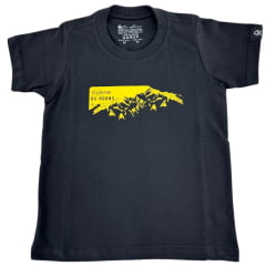 Camiseta Infantil Ox Horns Masculina Preta Com Logo Amarela Ref:5345