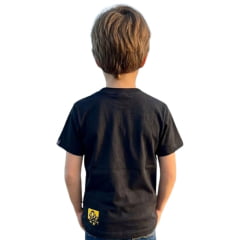 Camiseta Infantil Ox Horns Masculina Preta Com Logo Amarela Ref:5345