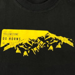 Camiseta Infantil Ox Horns Masculina Preta Com Logo Amarela Ref:5345