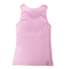 Camiseta Regata Infantil Mini Farm Cor Rosa Com Bordado Cowgirl Prata REF: MF127