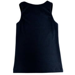 Regata Infantil Mini Farm Preto Bordado Estribo Em Strass Ref: MF247