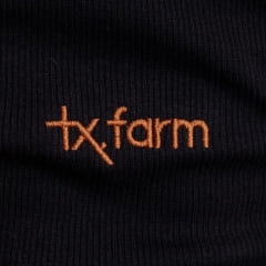 Regata Infantil Texas Farm Canelada Mini Teen Preta Com Bordado Caramelo Ref:RTTEEN0001