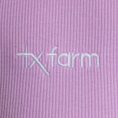 Regata Infantil Texas Farm Canelada Mini Teen Roxo Lilás Claro Com Logo Bordada Branco Ref:RTMIN0001