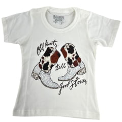 Camiseta Infantil Feminina Ox  Horns Creme Ref:5341