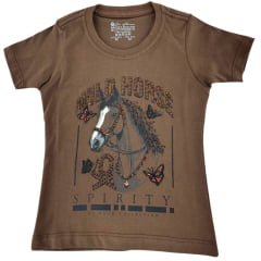 Camiseta Infantil Feminina Ox  Horns Marrom - Ref:5335