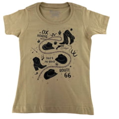 Camiseta Infantil Ox Horns Feminina Nude - Ref:5338