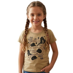 Camiseta Infantil Ox Horns Feminina Nude - Ref:5338