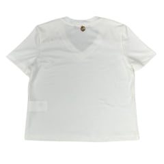 Camiseta T-Shirt Infantil Feminina West Dust Off White Com Pedras Brilhantes e Franjas Nos Ombros Ref.TS29358