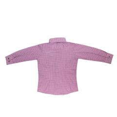 Camisa Infantil Laço Forte Manga Longa Xadrez Rosa/Pink Com Logo Pink