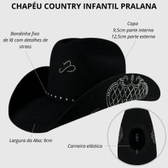 Chapéu Country Arizona Queen Infantil Com Strass Ref.12498