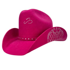 Chapéu Country Pralana Arizona Queen Infantil Rosa Com Strass Ref.12498