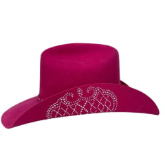 Chapéu Country Pralana Arizona Queen Infantil Rosa Com Strass Ref.12498