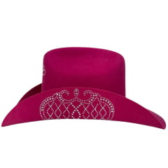 Chapéu Country Pralana Arizona Queen Infantil Rosa Com Strass Ref.12498