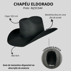 Chapéu Country Infantil Eldorado Barra Bonita Jr Preto Ref EC644
