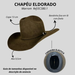 Chapéu Country Infantil Eldorado Lã Marrom Carneira Elástica Ref EC380.1