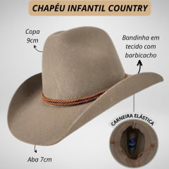 Chapéu Infantil Country Pralana Juvenil Marrom Para Rodeio