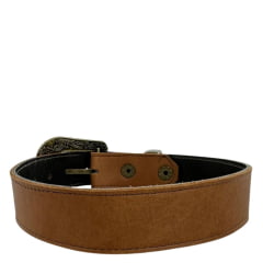 Cinto Infantil Estrella Campeira Feminino Veneza Couro Caramelo Fivela Ponteira E Passador Bronze Ref:1540