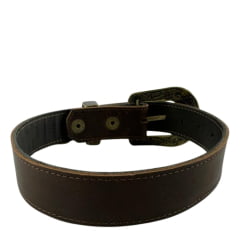 Cinto Infantil Estrella Campeira Feminino Veneza Couro Marrom Escuro Fivela Ponteira E Passador Bronze Ref:1540