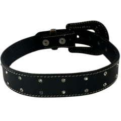 Cinto Infantil Feminino Pyramid Country Couro Preto Com Strass REF:PY-206