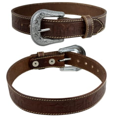 Cinto Infantil Pyramid Country Couro Entalhado Fazendinha Marrom Ref:PY202