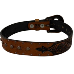 Cinto Infantil Pyramid Country Couro Entalhado Ramo Havana Com Detalhe REF:PY-203