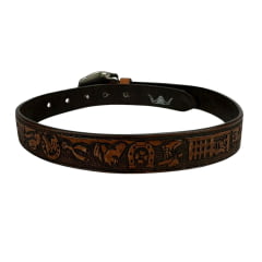 Cinto Infantil Pyramid Country Couro Marrom Havana Fazendinha Com Fivela Cavalinho Dourado - Ref.521