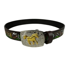 Cinto Infantil Pyramid Country Marrom Trabalhado Fazendinha Colorido - Ref. PY-522