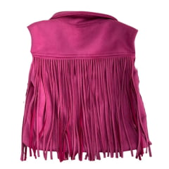 Colete Princesa Infantil Country City Rosa Com Franja Ref:CIP2099