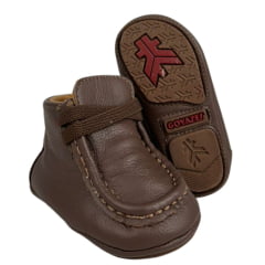 Destroyer Baby Goyazes Couro Telha Marrom Escuro Com Cadarço Marrom Solado Baby Ref:252204